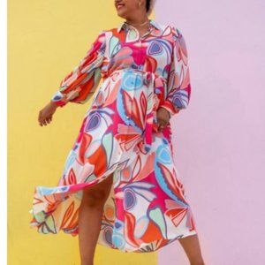Plus Size Mixed Floral Long Sleeve Robe Dress - ALEXIS for Target